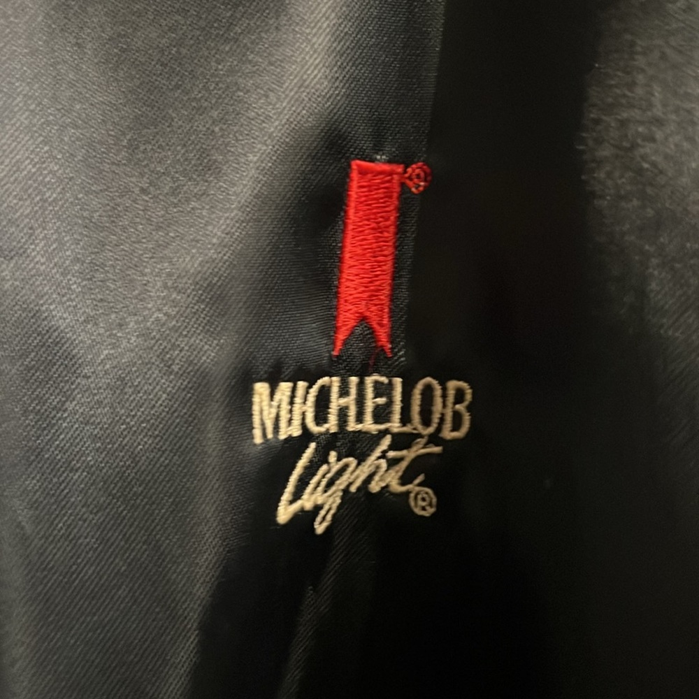 Satin blue, Michelob light, varsity, vintage jacket, old school - Picture 2 of 4